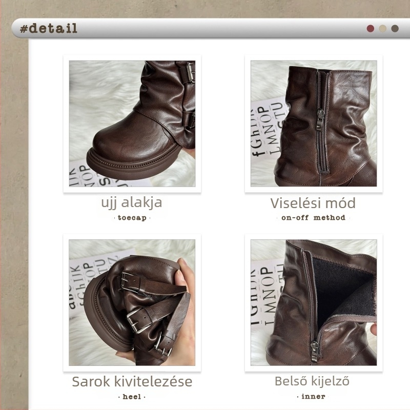 Uniszex gyerekdivatcsizma Amerikai stílusban, oldalsó cipzárral, alacsony szárú, vintage gumitalpú, felső része mikrofib bőr és PU