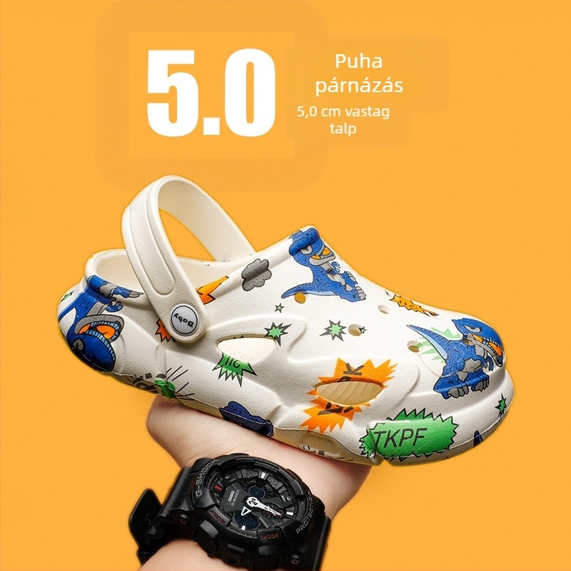 Gyerekeknek Crocs-stílusú perforált papucs, uniszex, nyár 2023, puha talp, csúszásmentes
