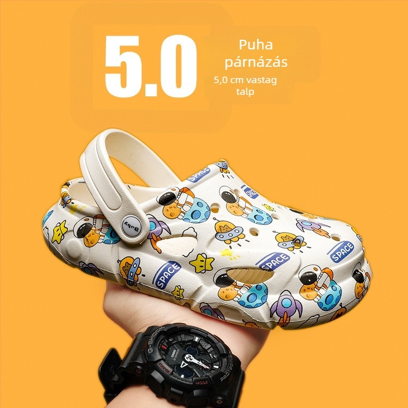 Gyerekeknek Crocs-stílusú perforált papucs, uniszex, nyár 2023, puha talp, csúszásmentes