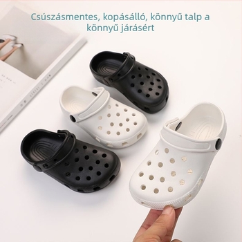 Gyerekek EVA lukas papucs – Fehér lányoknak, Fekete fiúknak – Tengerparti szandál DIY toe-cap kiegészítőkkel