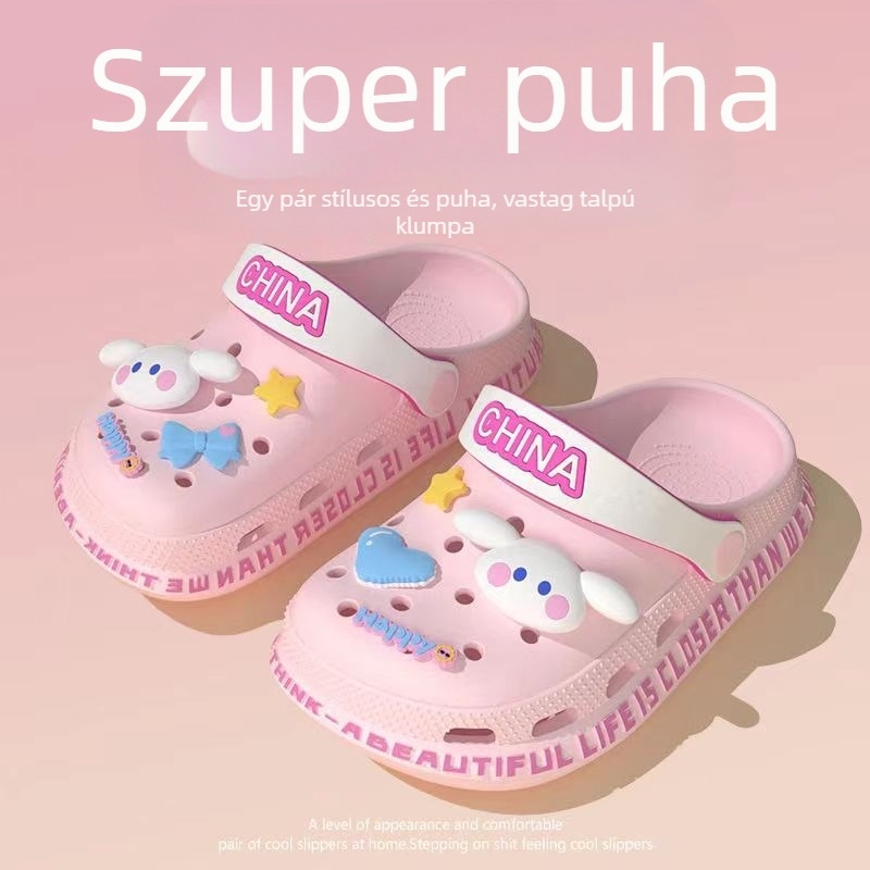Kawakawa gyerek Crocs-stílusú szandálok – nyár, beltéri és kültéri használatra, csúszásmentes, zárt orrú, aranyos cartoon dizájn
