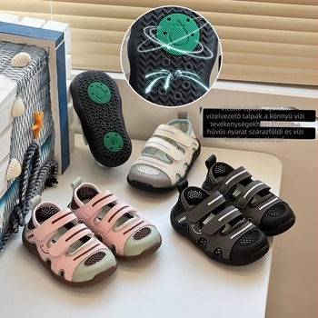 Gyerekeknek nyári szandál, gyorsan száradó, kültéri használatra, puha talp, Velcro-zár, 12–36 hónap