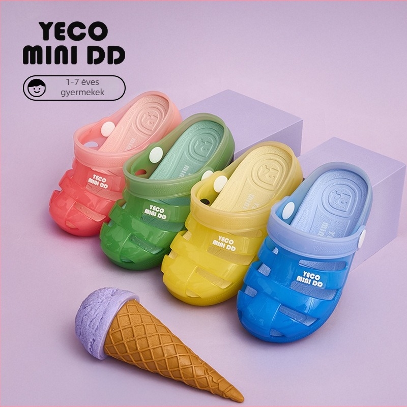 Uniszex gradient Jelly szandálok gyerekeknek, kétoldalas viseléshez, PVC felső rész és talp, mindennapi viselet 1–6 éveseknek