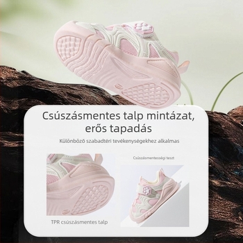Uniszex babacipő járáshoz, légáteresztő hálós felsőrész, mikroszálas bőr, csúszásgátló és kopásálló, Velcro-zár, 12-36 hónap