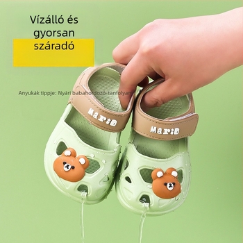 Gyerek szandál lányoknak Cartoon mintával, virágos, légáteresztő, csúszásmentes, Velcro-zárású