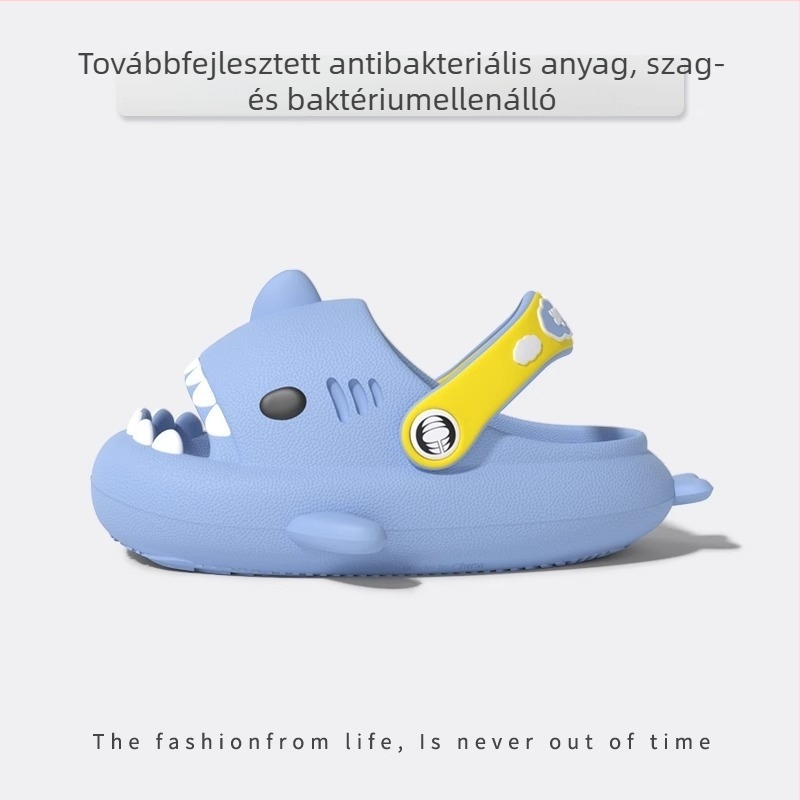 Antibakteriális gyerekeknek szánt szandál cápa mintával, nyár, EVA talp