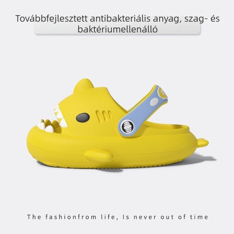 Antibakteriális gyerekeknek szánt szandál cápa mintával, nyár, EVA talp