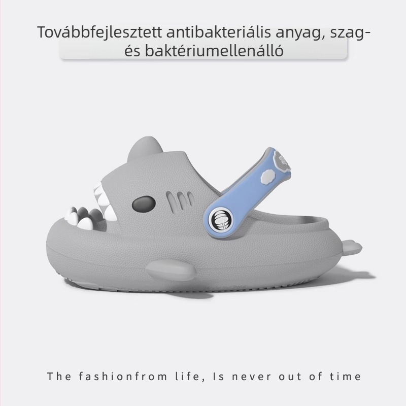 Antibakteriális gyerekeknek szánt szandál cápa mintával, nyár, EVA talp