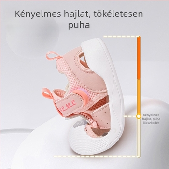 Uniszex nyári totyogó szandálok — hálós felsőrész, puha talp, csúszásmentes, lélegző, Velcro-zárás, 12–48 hónapos kor