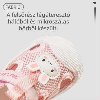 Uniszex nyári totyogó szandálok — hálós felsőrész, puha talp, csúszásmentes, lélegző, Velcro-zárás, 12–48 hónapos kor