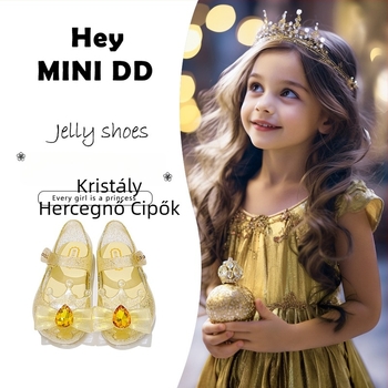 Gyerek strand szandál – puha talpú, Velcro-zárású, csúszásmentes talp, Koreai stílus, PVC felsőrész és talp, Hey MINI DD