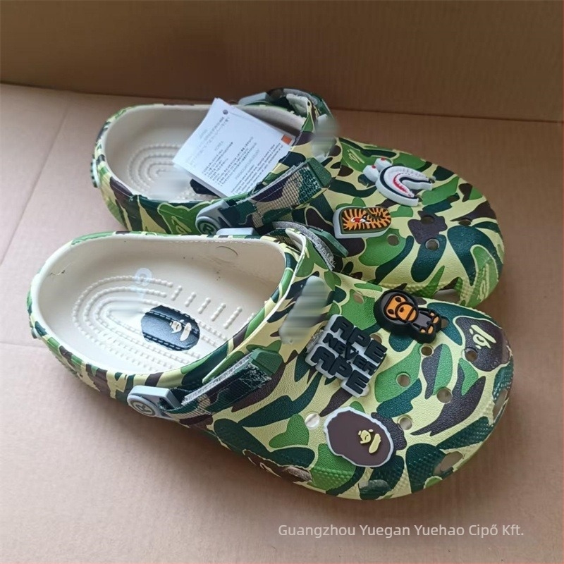 Cros Beppo gyerekeknek CAMO nyomtatású lyukas szandál, EVA felsőrész, mindennapi nyári stílus, 4–16 éveseknek