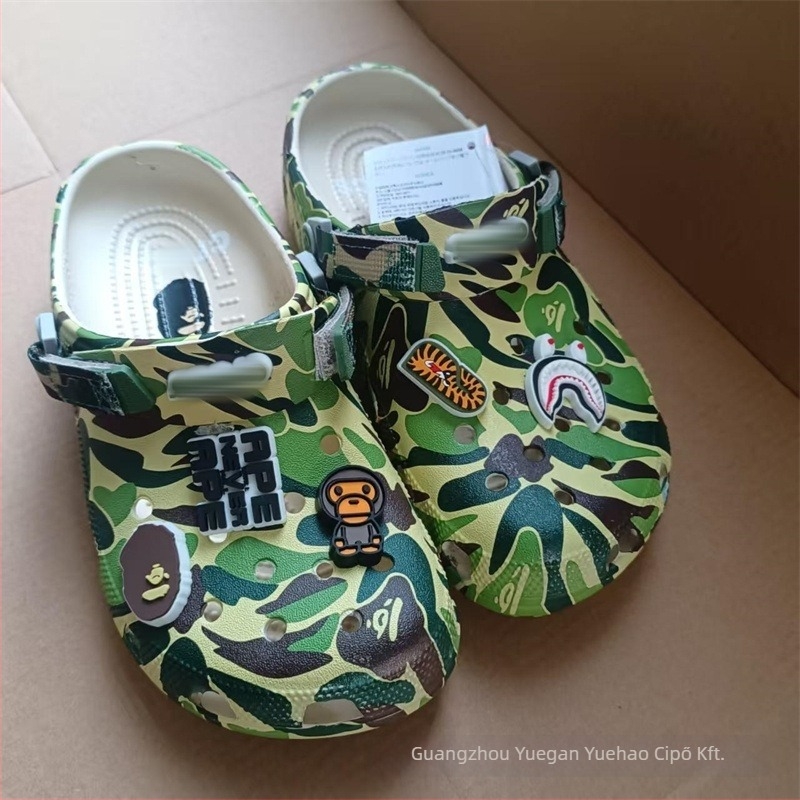 Cros Beppo gyerekeknek CAMO nyomtatású lyukas szandál, EVA felsőrész, mindennapi nyári stílus, 4–16 éveseknek