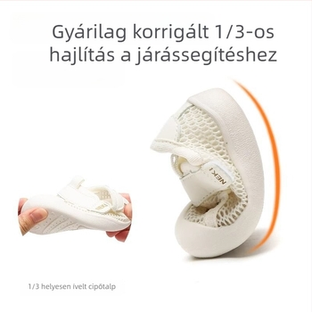 Uniszex bébi járócipő puha talppal, légáteresztő hálószövésű szandálok 1–2 éveseknek