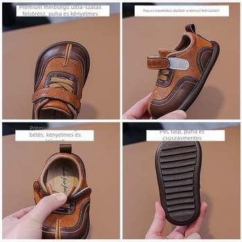 Ultrafilm bőr felsővel rendelkező szandál, Velcro-zárás, 12–36 hónapos korosztálynak, kényelmes laza stílus, nyárra, tavaszra és őszre