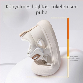 Nyári gyerekeknek szandál, puha talppal, légáteresztő, uniszex, 12–36 hónap, ujjvédő