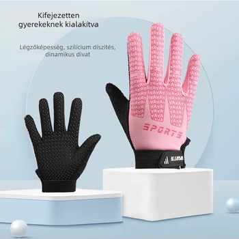 Gyerekek külső sport kesztyűi – csúszásmentes, lélegző, kopásálló, poliészterből, félujjas kialakítás, 4–12 éveseknek, nyár és ősz