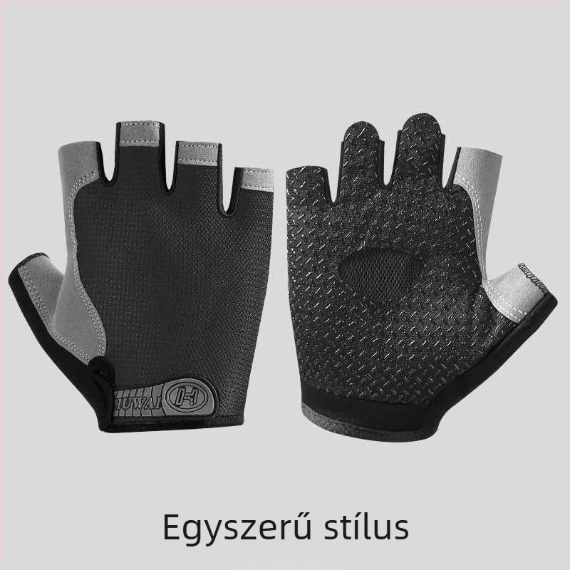 Gyerekek külső sport kesztyűi – csúszásmentes, lélegző, kopásálló, poliészterből, félujjas kialakítás, 4–12 éveseknek, nyár és ősz