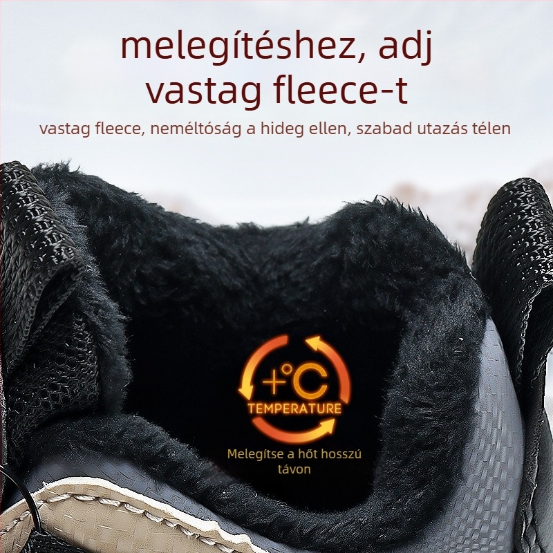 Gombos zárású gyerekcipő fleece béléssel, vízálló és csúszásmentes, felső része szintetikus bőrből, EVA talp, 4–16 éveseknek, téli, tavaszi és őszi viseletre