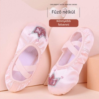 Gyerekeknek szóló tánc cipő lányoknak, selyem felső rész, puha talp, hercegnő stílus, Pekingi opera tánc (Kor: 2 év; Felső rész: selyem; Puha talp; Stílus: hercegnő; Tánc: Pekingi opera)