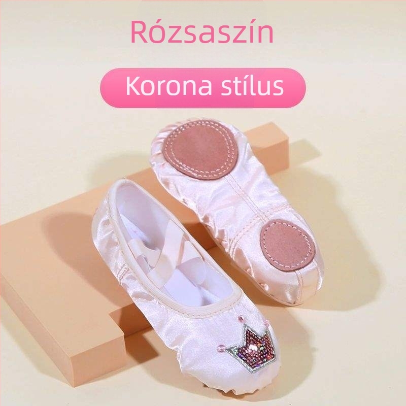 Gyerekeknek szóló tánc cipő lányoknak, selyem felső rész, puha talp, hercegnő stílus, Pekingi opera tánc (Kor: 2 év; Felső rész: selyem; Puha talp; Stílus: hercegnő; Tánc: Pekingi opera)
