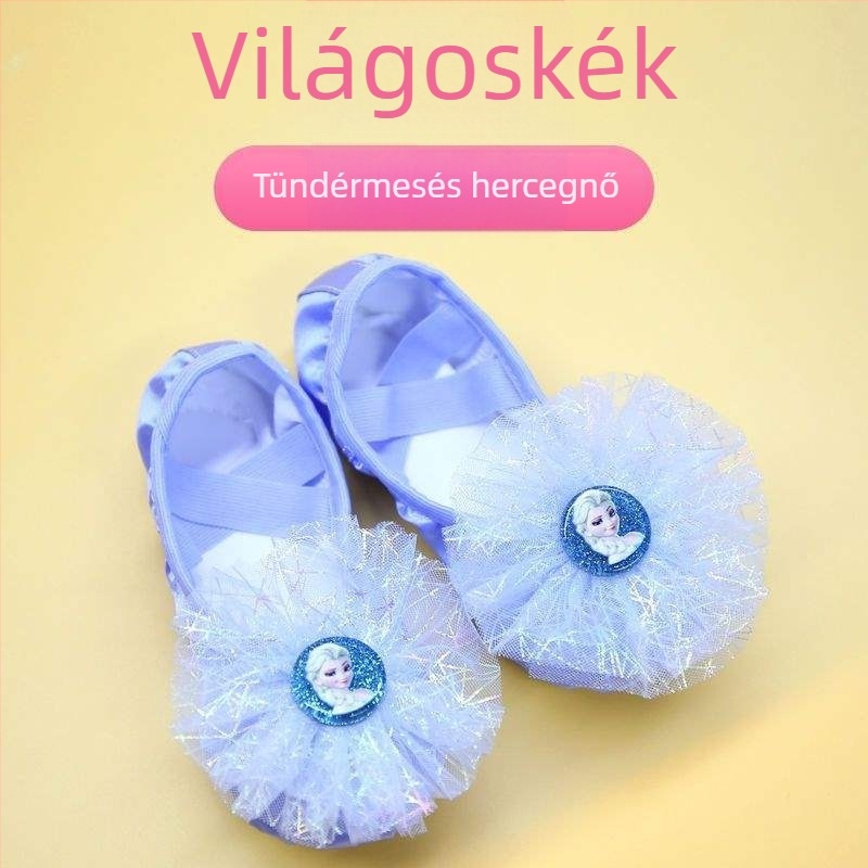 Gyerekeknek szóló tánc cipő lányoknak, selyem felső rész, puha talp, hercegnő stílus, Pekingi opera tánc (Kor: 2 év; Felső rész: selyem; Puha talp; Stílus: hercegnő; Tánc: Pekingi opera)