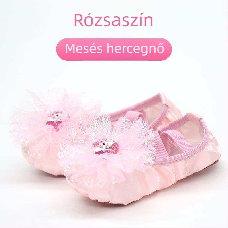 Gyerekeknek szóló tánc cipő lányoknak, selyem felső rész, puha talp, hercegnő stílus, Pekingi opera tánc (Kor: 2 év; Felső rész: selyem; Puha talp; Stílus: hercegnő; Tánc: Pekingi opera)