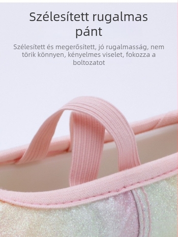 Aizoi gyerekeknek készült balettcipő lányoknak, bőrtalp, közepes vastagság