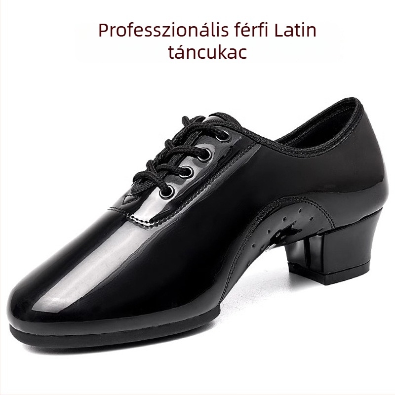 Latin táncos cipők felnőtteknek - felsőrész: szintetikus bőr, talp: vastag bőr, alacsony sarkú 1-3 cm, kerek orr, uniszex