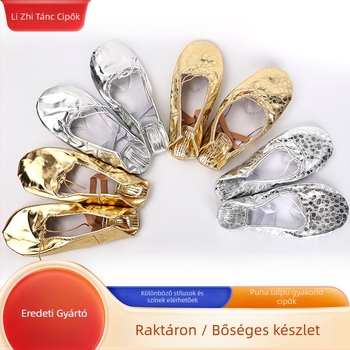 Női tánc cipő puha talppal, macska mancs motívum, felső része vászon és pamut, talp bőr, lélegző és támogató, balett, modern és latin táncra