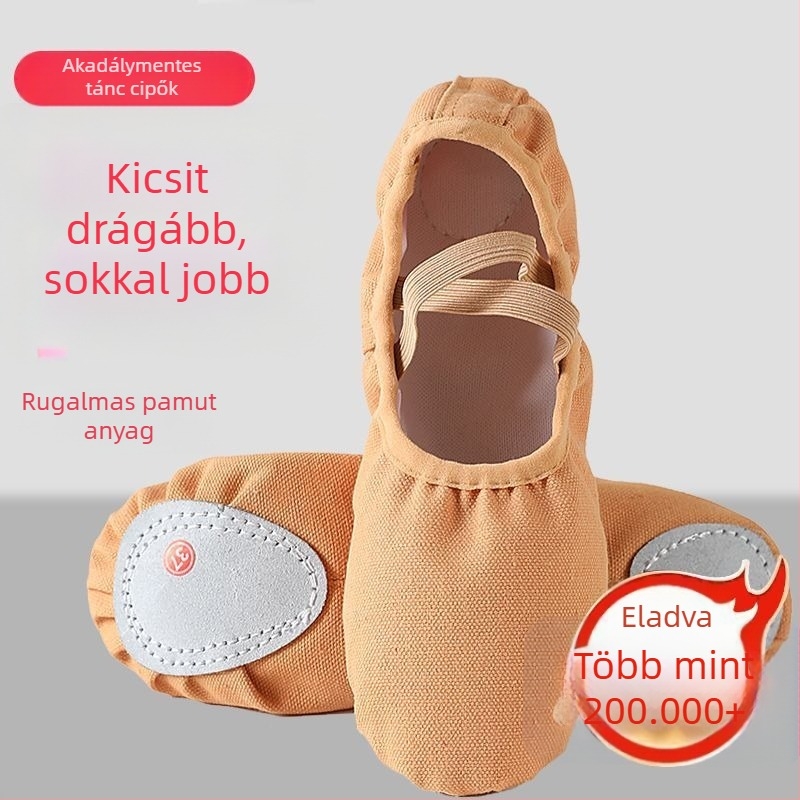 Balettcipők, vászon felsőrész, kompozit talp, lélegző, könnyű