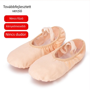 Gyermekeknek szánt vászon balettcipő, uniszex, fűzővel, balethez, modern és latin táncokhoz