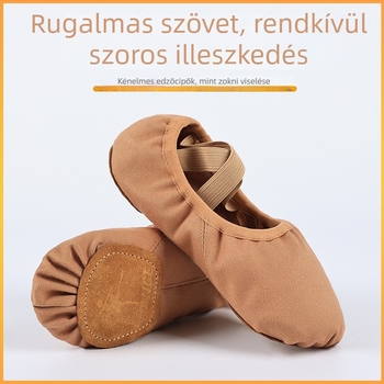 Jóga cipő elasztikus anyagú felsőrésszel, puha bőrtalp balettel gyakorláshoz, uniszex felnőtteknek