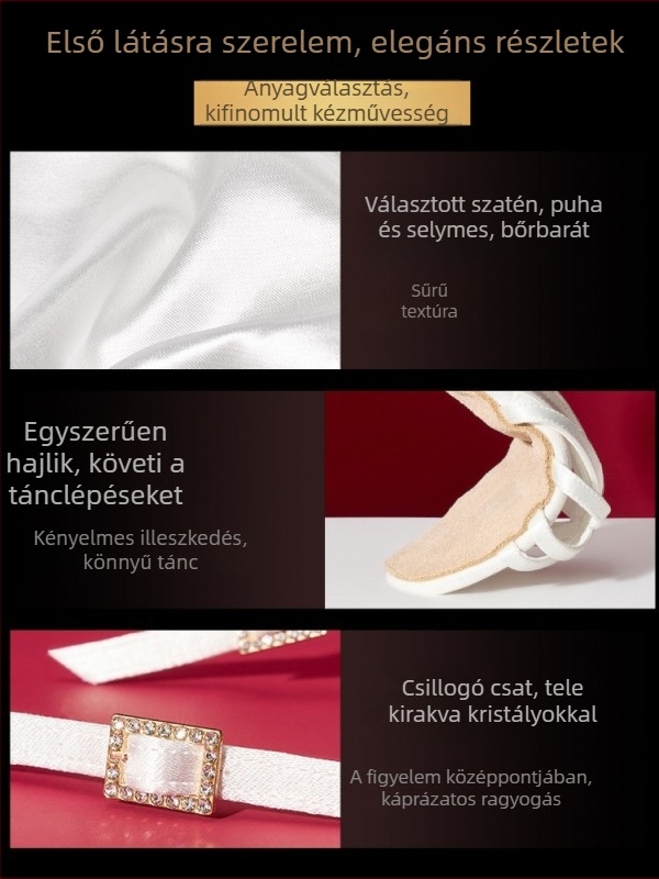 Dance Belle latin tánc cipő - selyem-szatén felsőrész, velúr talp, légáteresztő, könnyű
