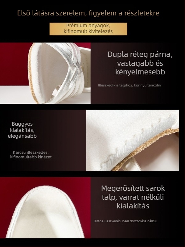 Dance Belle latin tánc cipő - selyem-szatén felsőrész, velúr talp, légáteresztő, könnyű