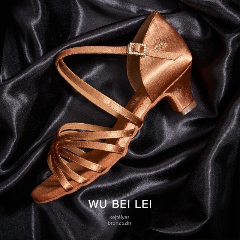 Dance Belle latin tánc cipő - selyem-szatén felsőrész, velúr talp, légáteresztő, könnyű
