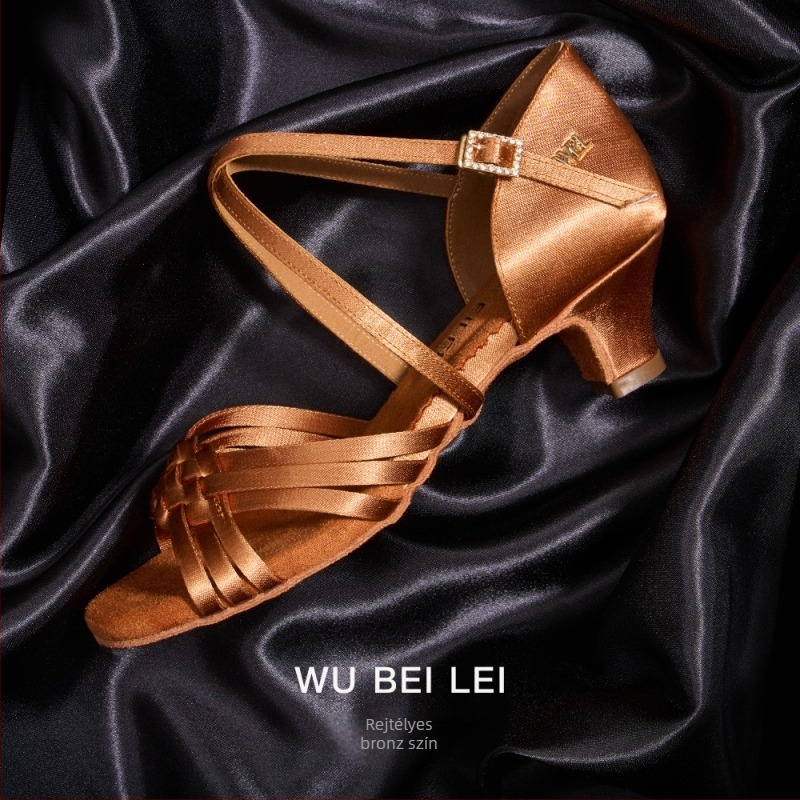 Dance Belle latin tánc cipő - selyem-szatén felsőrész, velúr talp, légáteresztő, könnyű