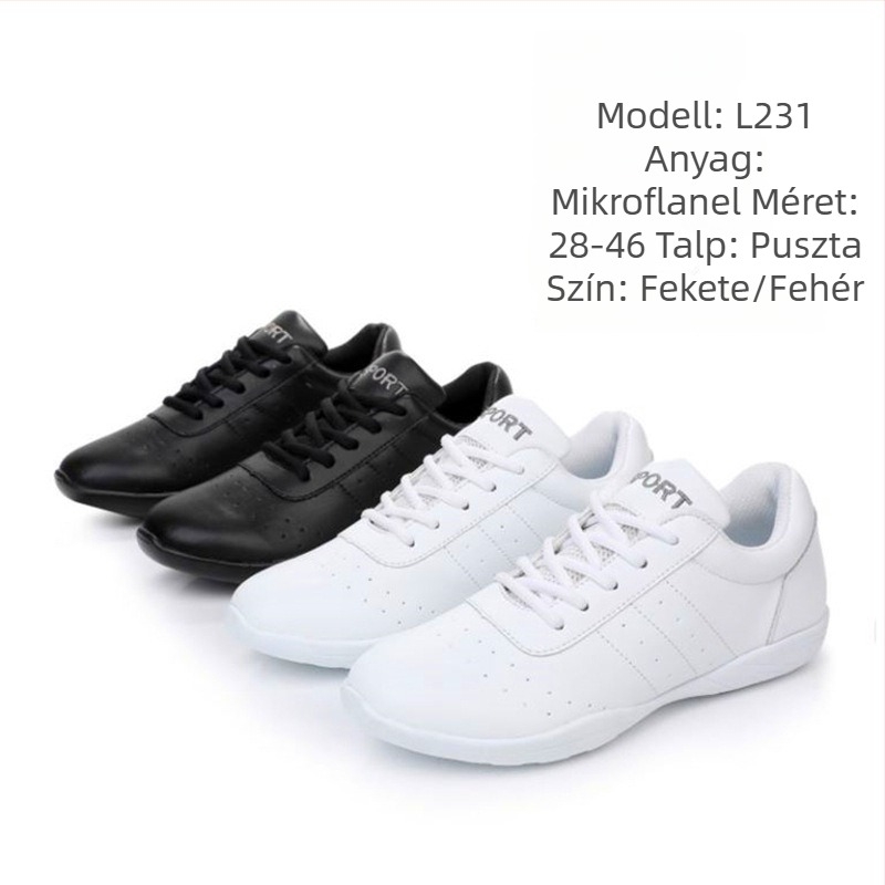 Gyermekeknek szóló tánccipő, uniszex, műbőr felsőrész, gumitalp