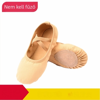 Tánc cipő vászon felsőrésszel és bőr talppal balett, modern tánc és latin tánc számára - lélegző, könnyű