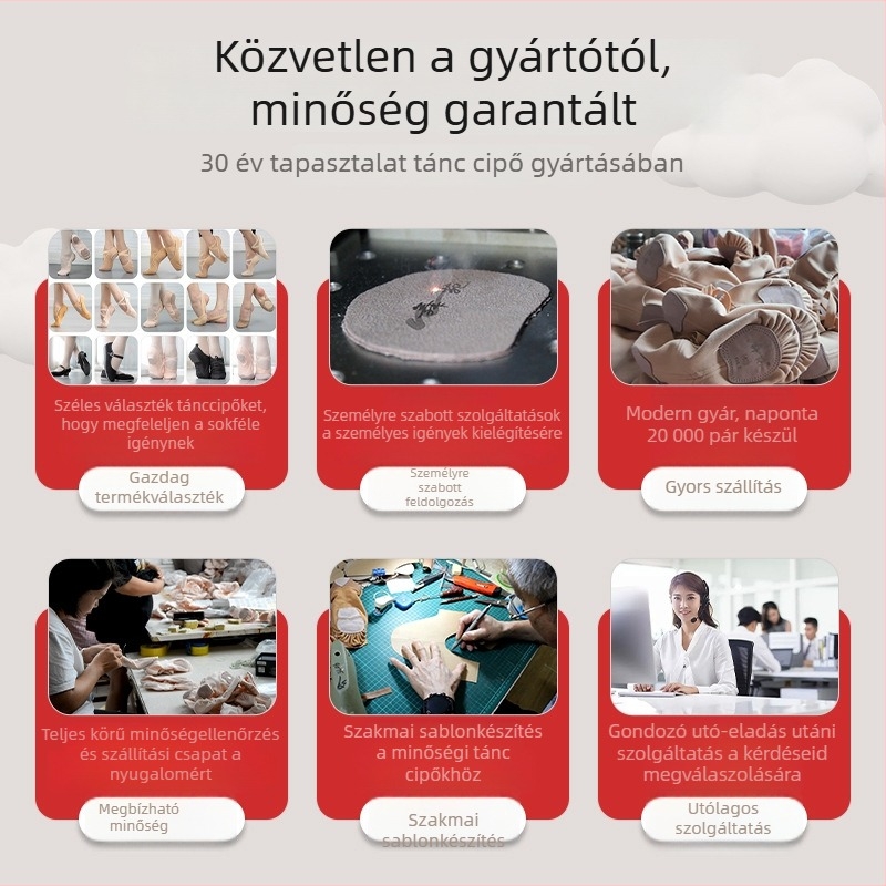 Gyerekeknek szóló Macska Mancs Balettcipő - puha bőr talp, lélegző, kopásálló és rendkívül rugalmas edzéshez