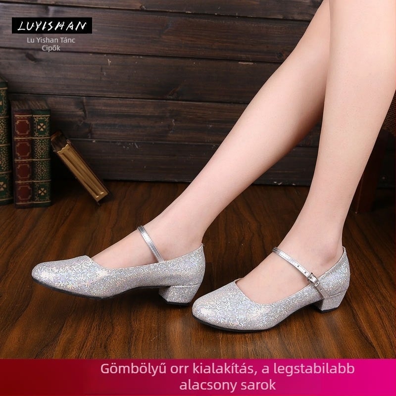 Női latin tánccipő, Lu Yishan, könnyű, gumírozott talppal, nyárra