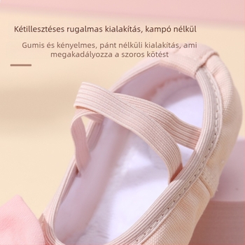 Kamengqi Gyerekek Modern Tánccipő – Vászon felsőrész, Szabad stílus, Lányoknak, 2–14 évesek, Gyakorló táncokra