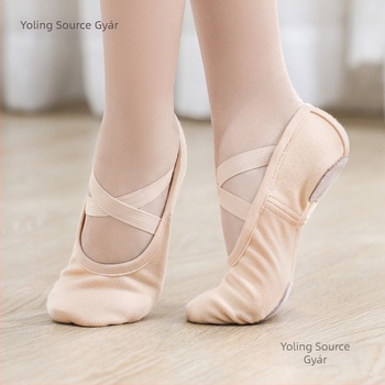 Balett tánc cipők nőknek és lányoknak, rugalmas anyag, kötőfűző nélkül, puha talp, macska mancsa alakú dizájn