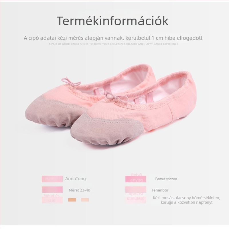 Tánc cipő edzéshez – gumitalpú, bőr ujj-talp, macska karma mintázat, nőknek, balett/modern tánc