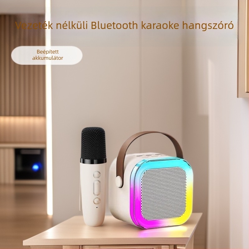 K12 Vezeték nélküli Bluetooth karaoke rendszer mikrofon és hangszóró, gyerekeknek – mindent egyben