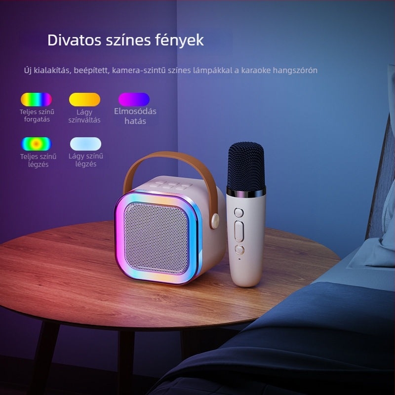 K12 Vezeték nélküli Bluetooth karaoke rendszer mikrofon és hangszóró, gyerekeknek – mindent egyben