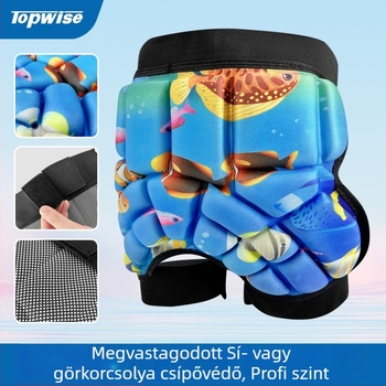 Gyerekeknek szóló csípővédő síeléshez és korcsolyázáshoz, ütéscsillapító habbal és Velcro záródással