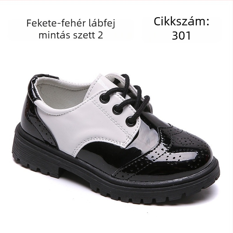 Fekete gyerekcipő fiúknak puha talppal, előadásokhoz és tánchoz, általános iskolásoknak, tavasz-őszre