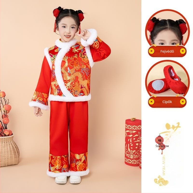 Gyermekeknek színházi jelmez, koreai stílusú, bolyhos corduroy anyag nyúl szőrrel díszítve, téli modell 0–1 évesek számára