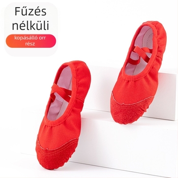 Gyerekeknek szóló tánc cipő, uniszex, vászon felsőrésszel és bőr talppal, balett, modern tánc és latin tánc használatra — lélegző, könnyű, kopásálló